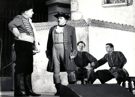 Jan, rechts, Bettelstudent Berlin Europapalast 1968 mit v.l. Hans Hopf, Kurt Pratsch Kaufmann, Willi Sauerwald